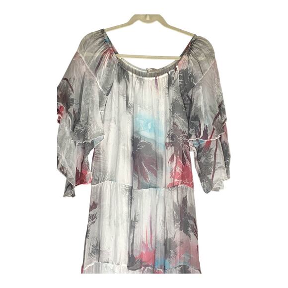 Anna Milani silk blend Made in Italy maxi dress off shoulder or on sz L NWT - Picture 4 of 11